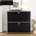 Sleek Modern Minimalist Stainless Steel Corner Storage Cabinet with Drawers