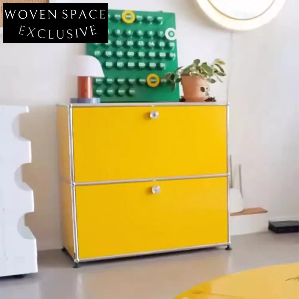 Sleek Modern Minimalist Stainless Steel Corner Storage Cabinet with Drawers