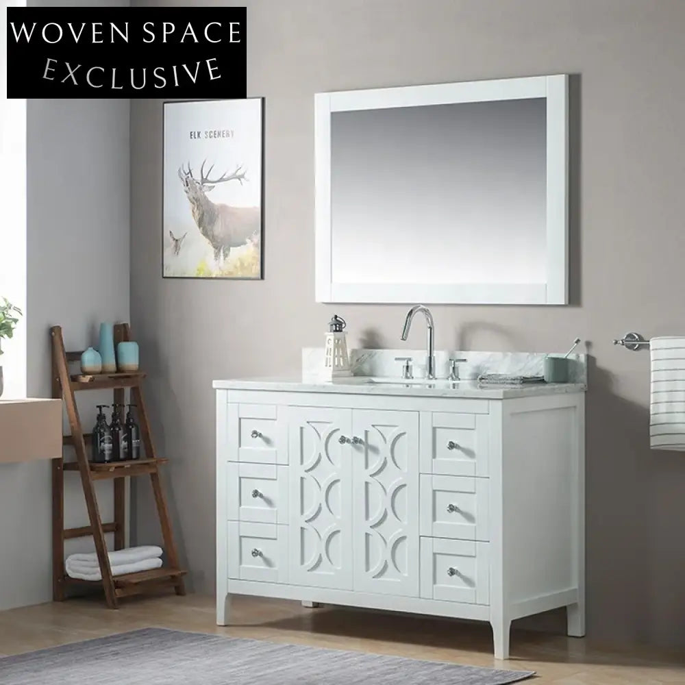 Sleek Modern Modular Bathroom Vanity, Soft-Close Drawers & Solid Wood Cabinet