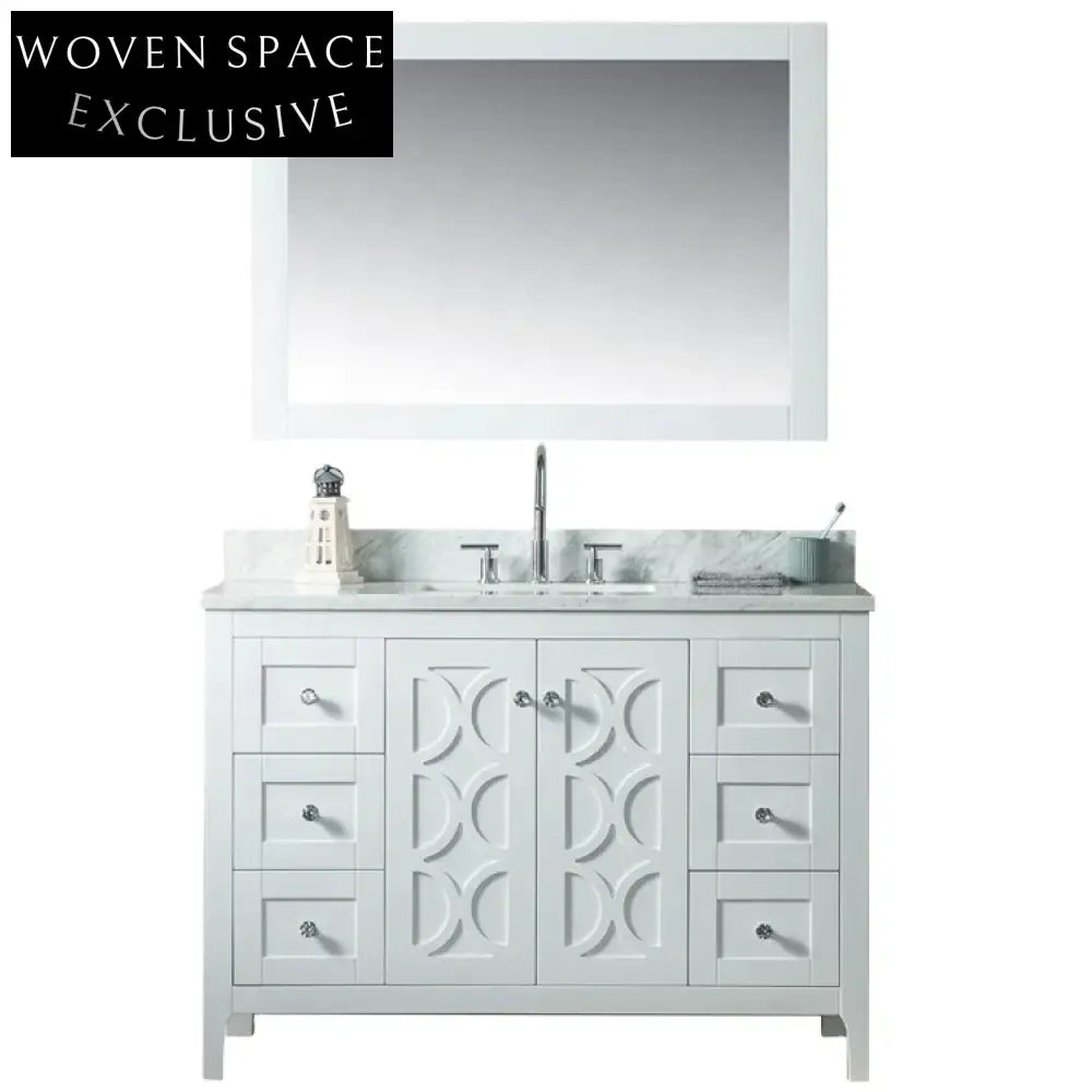 Sleek Modern Modular Bathroom Vanity, Soft-Close Drawers & Solid Wood Cabinet