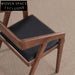 Sleek Modern Nordic Upholstered Leather Wood Armrest Dining Chair
