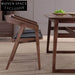 Sleek Modern Nordic Upholstered Leather Wood Armrest Dining Chair