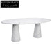 Sleek Modern Oval Natural Marble Top Living Room Dining Table