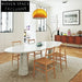 Sleek Modern Oval Natural Marble Top Living Room Dining Table