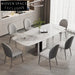 Sleek Modern Rectangle Slate Dining Table with Stainless Steel Base