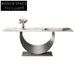 Sleek Modern Slate Top Dining Table with Silver Stainless Steel Base