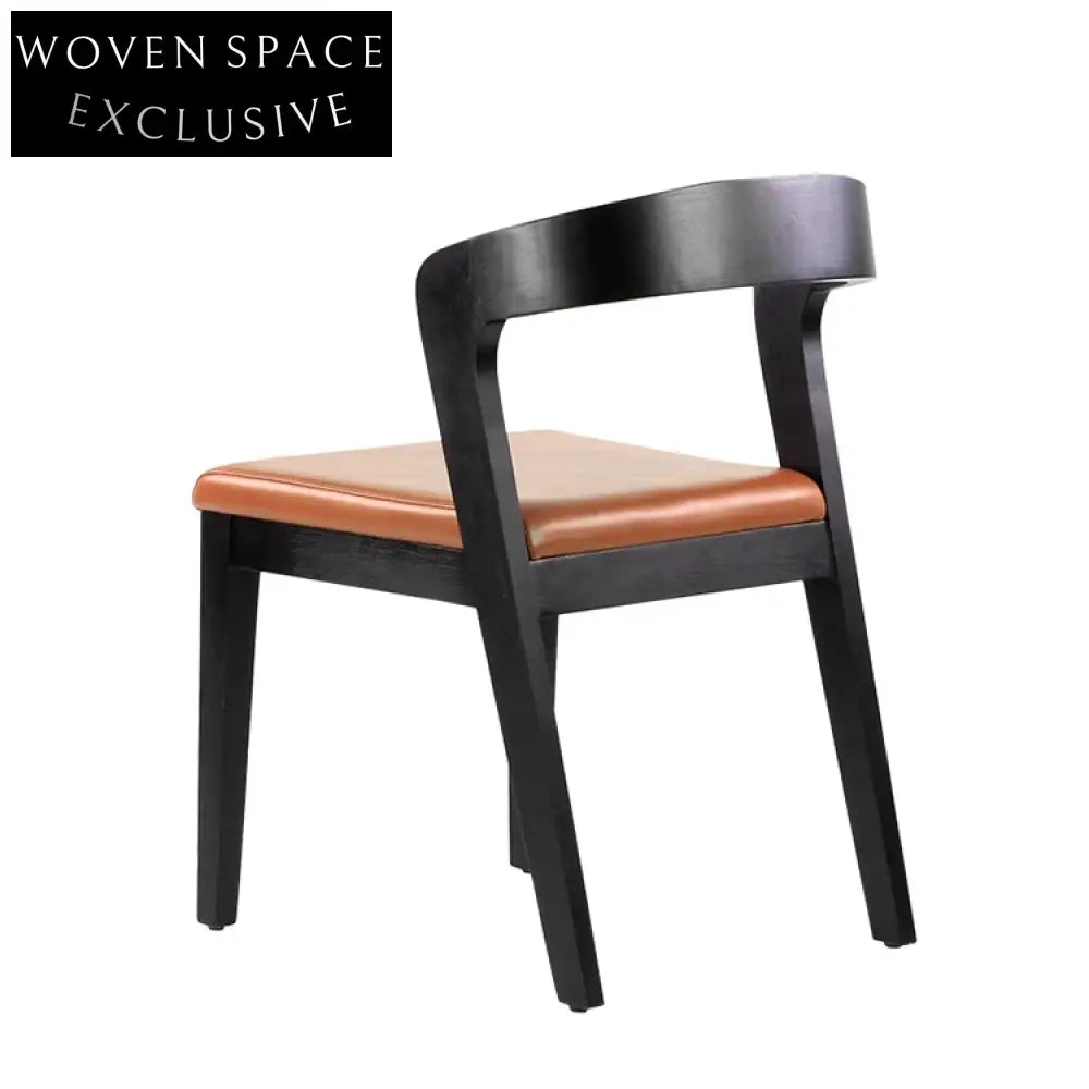 Sleek Modern Solid Wood Dining Chair with Plush PU Leather Cushion