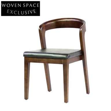 Sleek Modern Solid Wood Dining Chair with Plush PU Leather Cushion