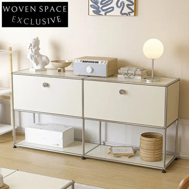 Sleek Modern Stainless Steel Kitchen Storage Sideboard Cabinet for Home Decor