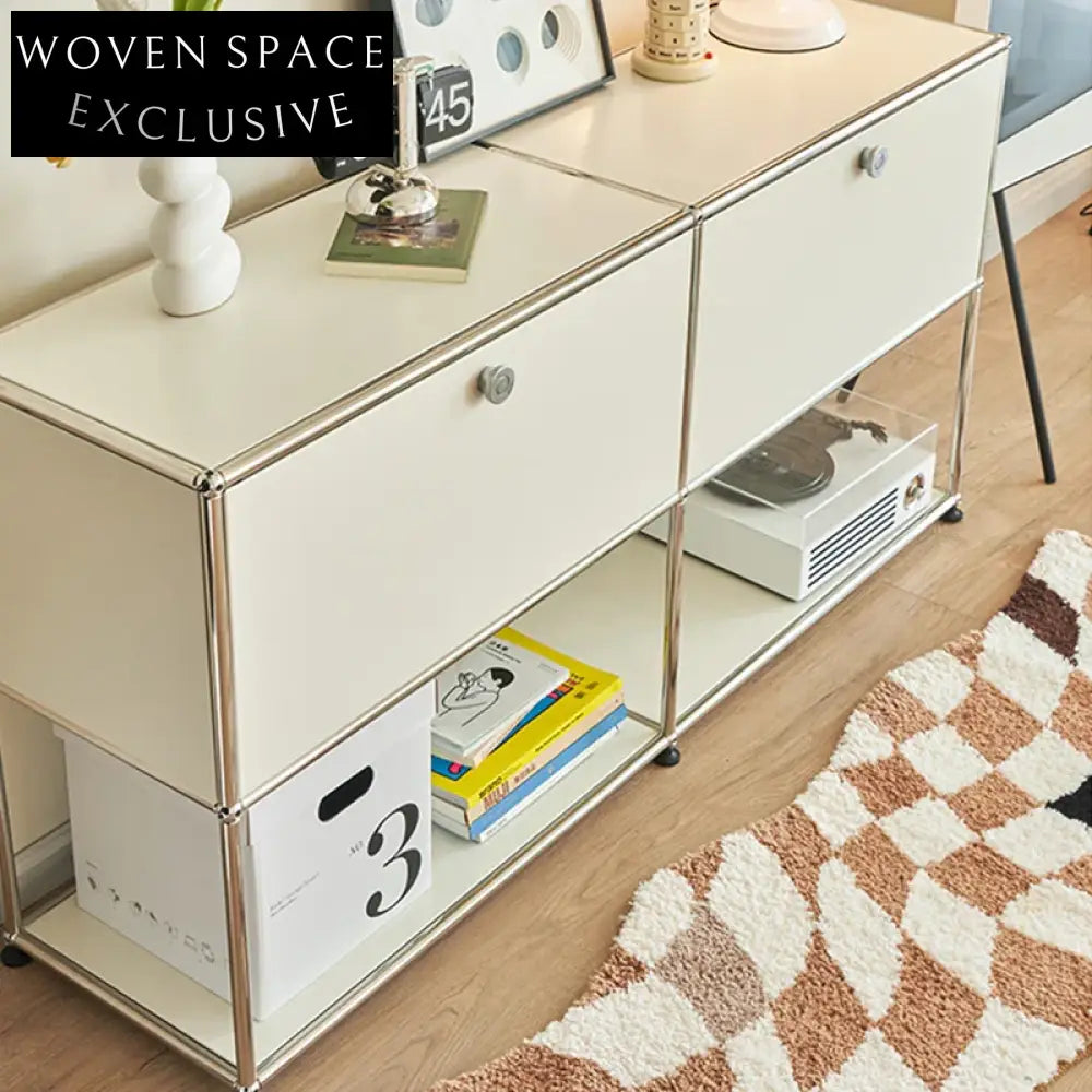 Sleek Modern Stainless Steel Kitchen Storage Sideboard Cabinet for Home Decor