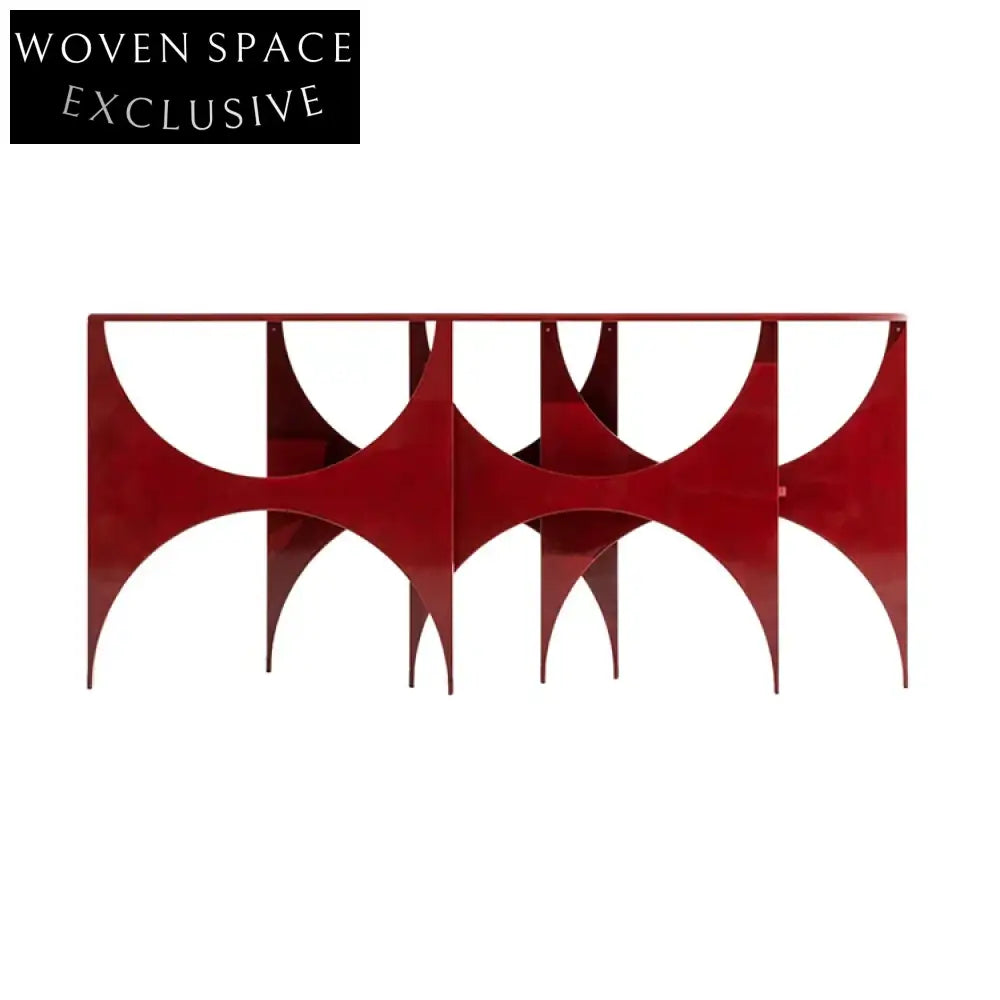 Sleek Modern Stainless Steel Red Living Room Entryway Console Table