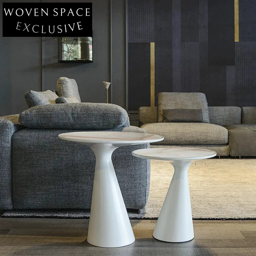 Sleek Modern Stainless Steel Round Glass Top Side Accent Coffee Table