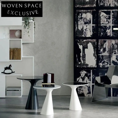 Sleek Modern Stainless Steel Round Glass Top Side Accent Coffee Table