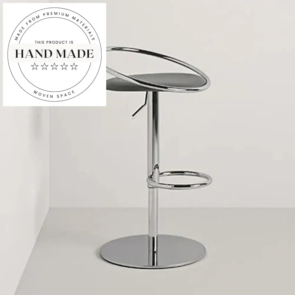 Sleek Modern Swivel Leather Height-Adjustable Bar Stool