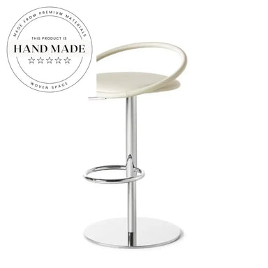 Sleek Modern Swivel Leather Height-Adjustable Bar Stool