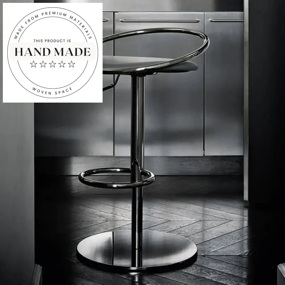 Sleek Modern Swivel Leather Height-Adjustable Bar Stool