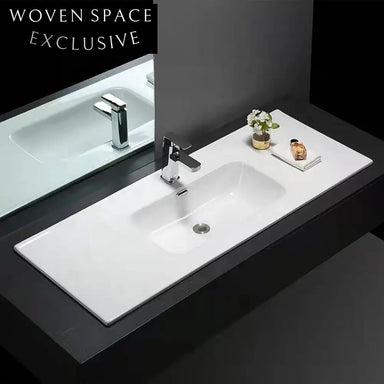 Sleek Modern Thin Edge Ceramic Bathroom Vanity Wash Basin for Contemporary Homes