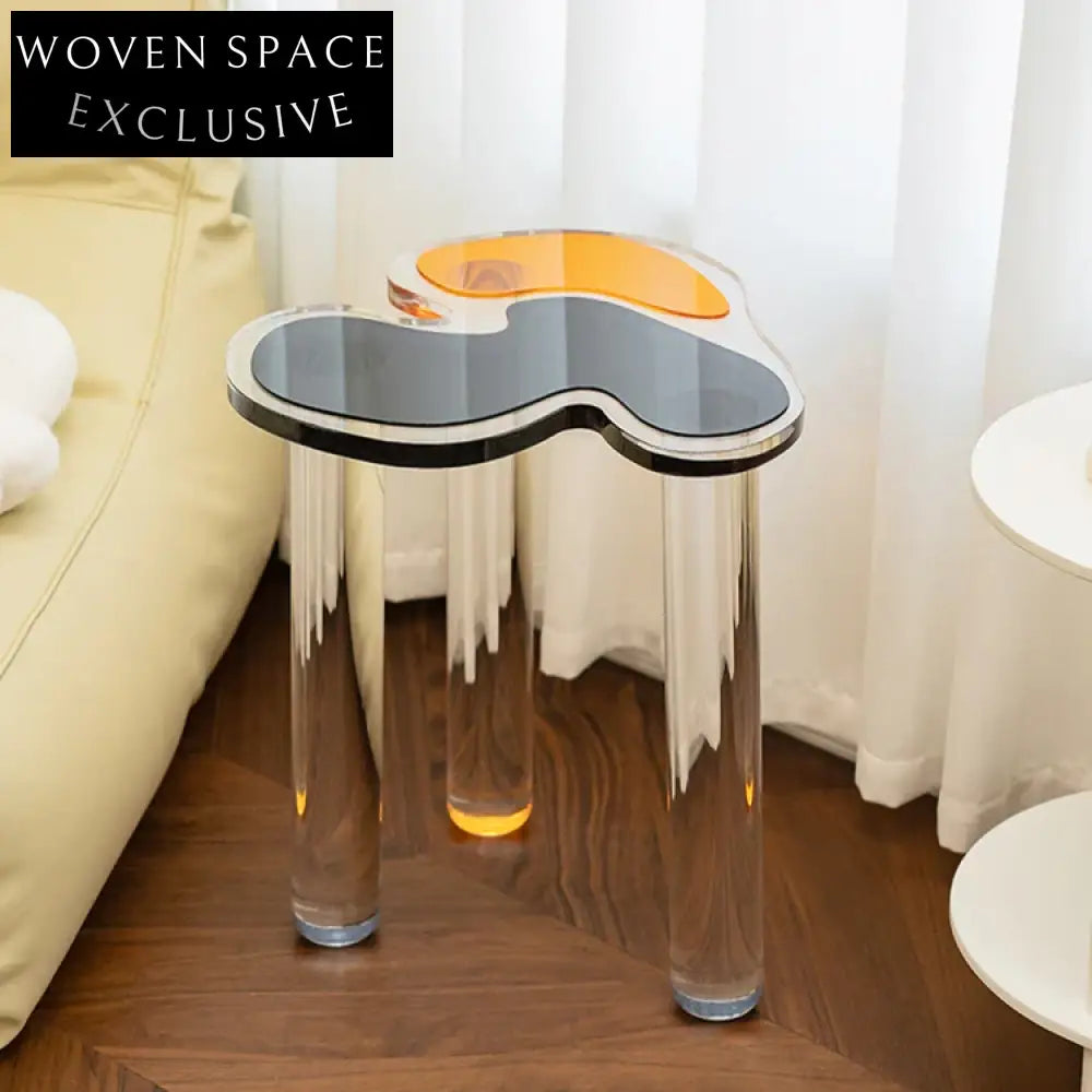 Sleek Modern Triangle Black Acrylic 3-Leg Accent Coffee Table