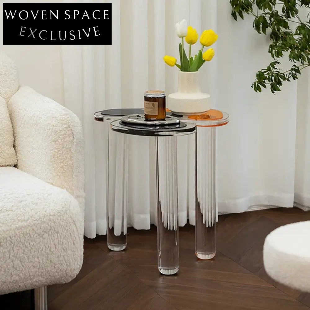 Sleek Modern Triangle Black Acrylic 3-Leg Accent Coffee Table