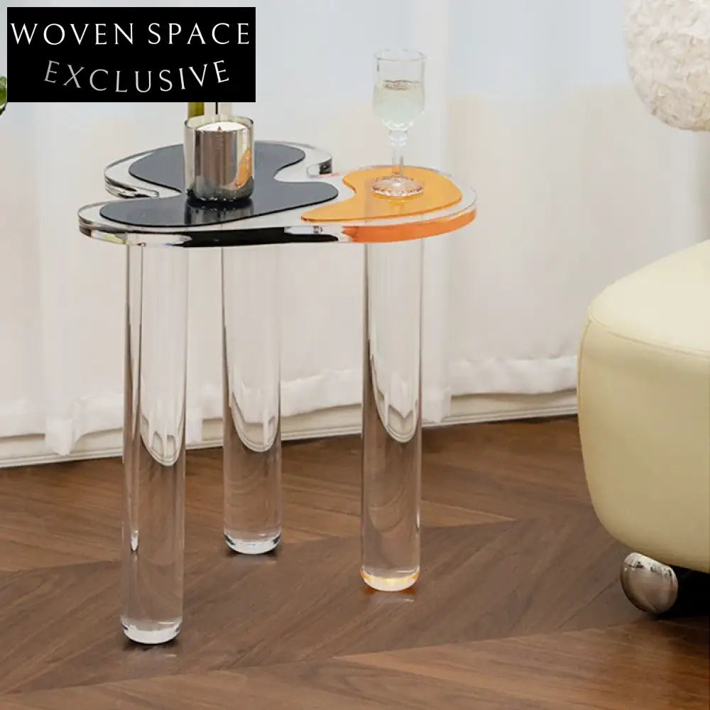 Sleek Modern Triangle Black Acrylic 3-Leg Accent Coffee Table