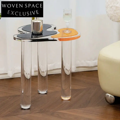 Sleek Modern Triangle Black Acrylic 3-Leg Accent Coffee Table