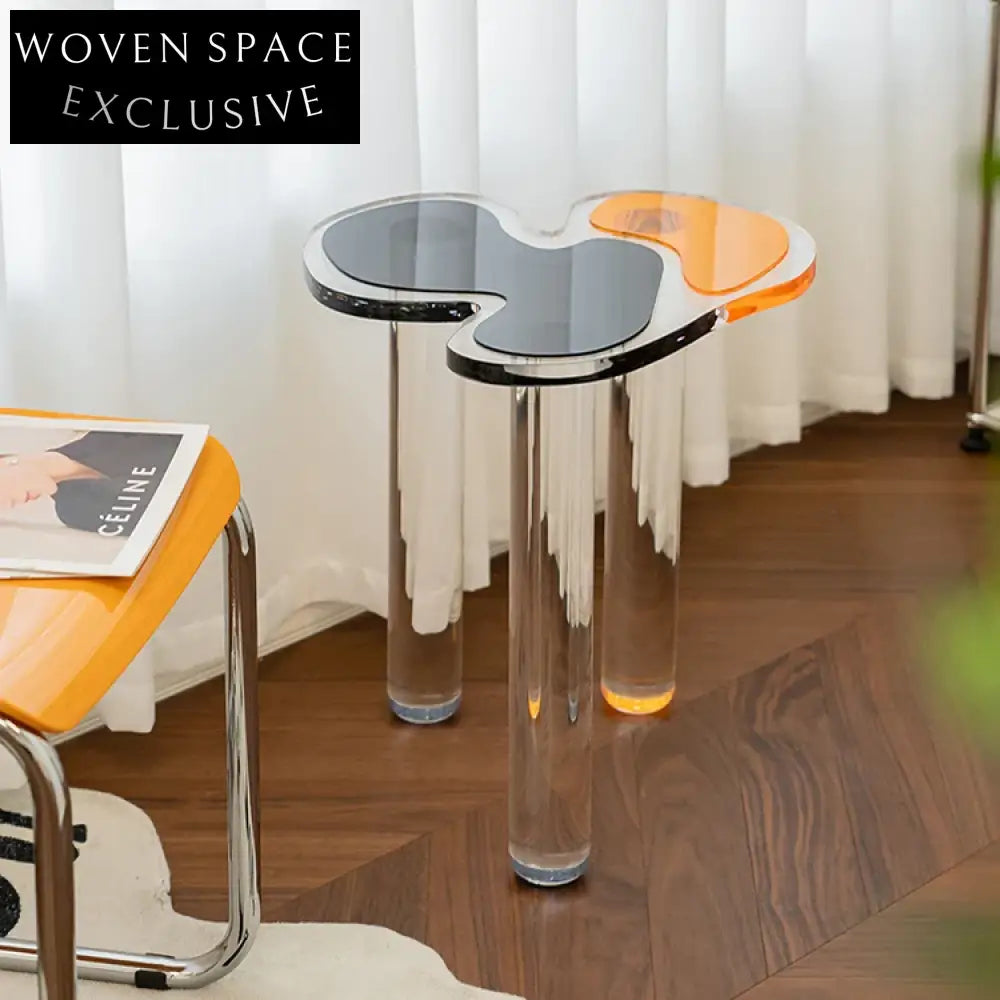 Sleek Modern Triangle Black Acrylic 3-Leg Accent Coffee Table