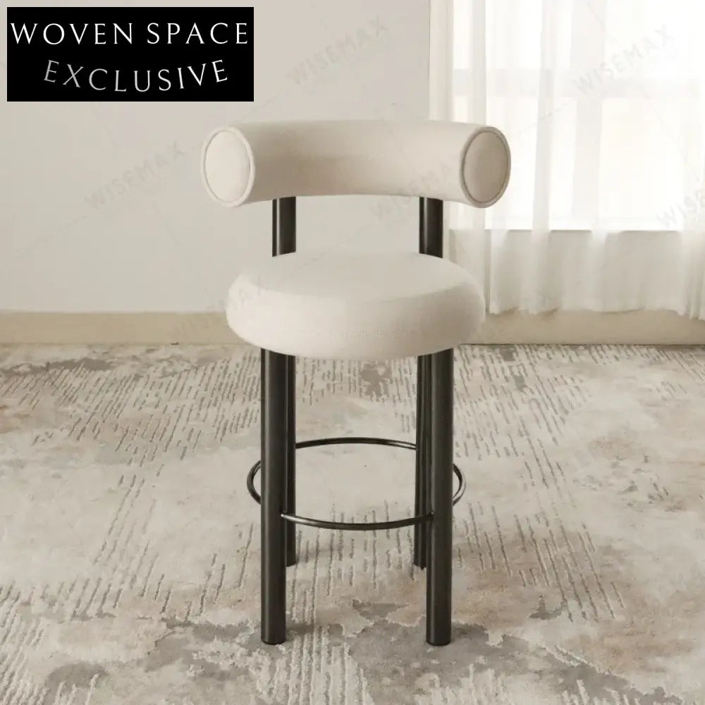 Sleek Modern Upholstered High Back Bar Stool for Cafe Dining
