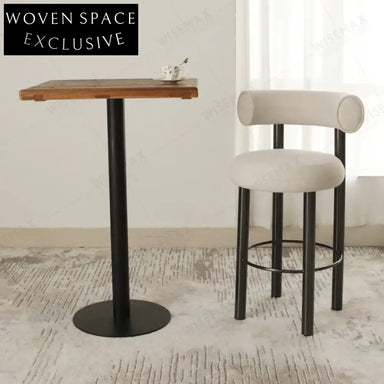 Sleek Modern Upholstered High Back Bar Stool for Cafe Dining