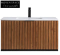 Sleek Modern Wall Hung Bathroom Vanity Cabinet with Wood Veneer Finish