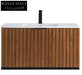 Sleek Modern Wall Hung Bathroom Vanity Cabinet with Wood Veneer Finish