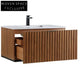 Sleek Modern Wall Hung Bathroom Vanity Cabinet with Wood Veneer Finish
