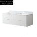 Sleek Modern Wall-Mounted Bathroom Vanity with White Quartz Top & Ceramic Sink