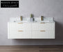 Sleek Modern Wall-Mounted Bathroom Vanity with White Quartz Top & Ceramic Sink