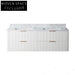 Sleek Modern Wall-Mounted Bathroom Vanity with White Quartz Top & Ceramic Sink