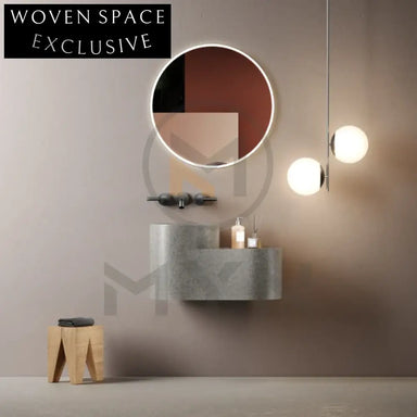 Sleek Modern Wall-Mounted Resin Concrete Oval Bathroom Sink for Contemporary Spaces