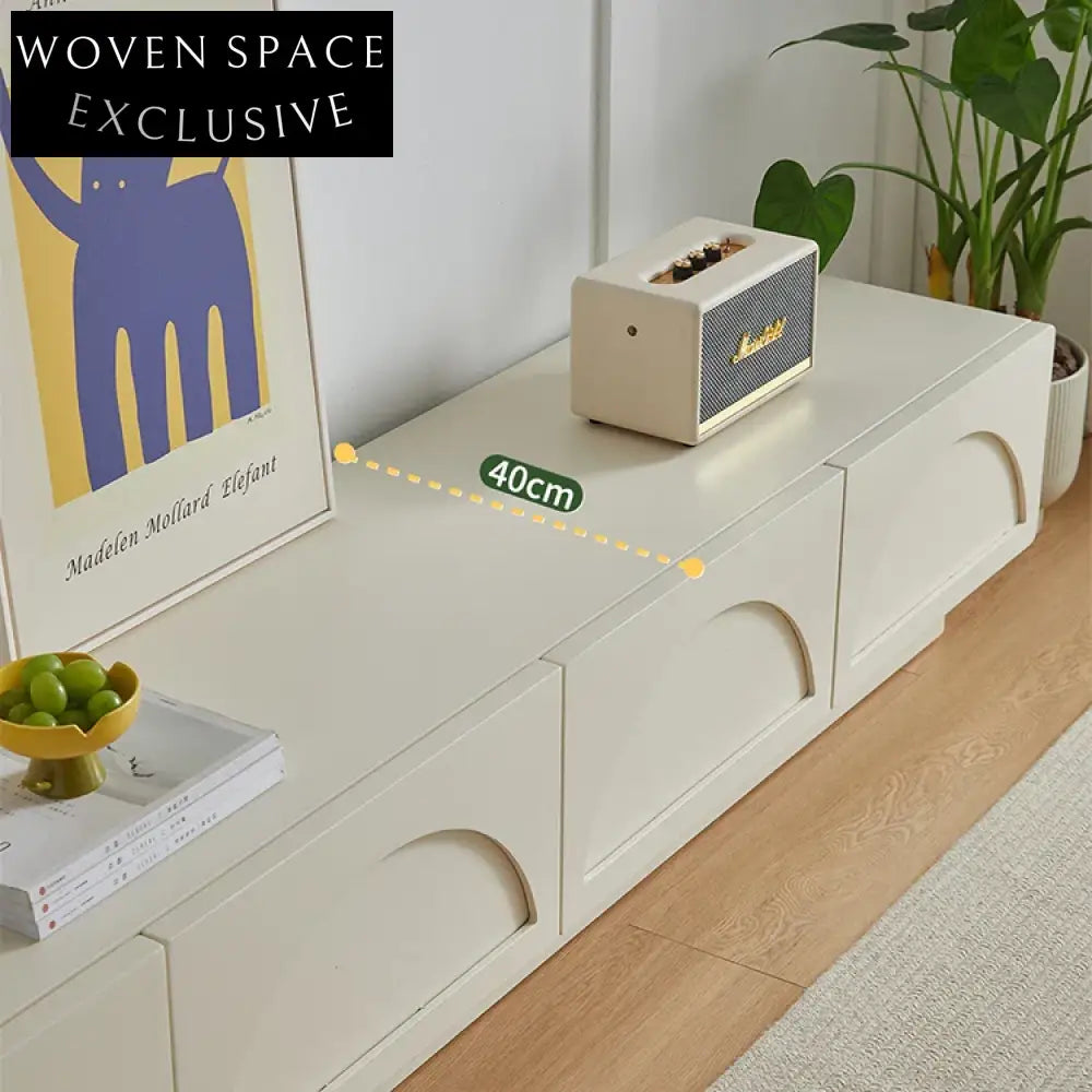 Sleek Modern White Solid Wood 4-Drawer Living Room Entertainment TV Cabinet