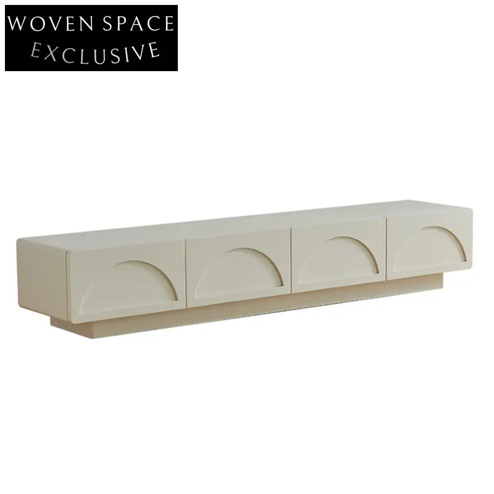 Sleek Modern White Solid Wood 4-Drawer Living Room Entertainment TV Cabinet