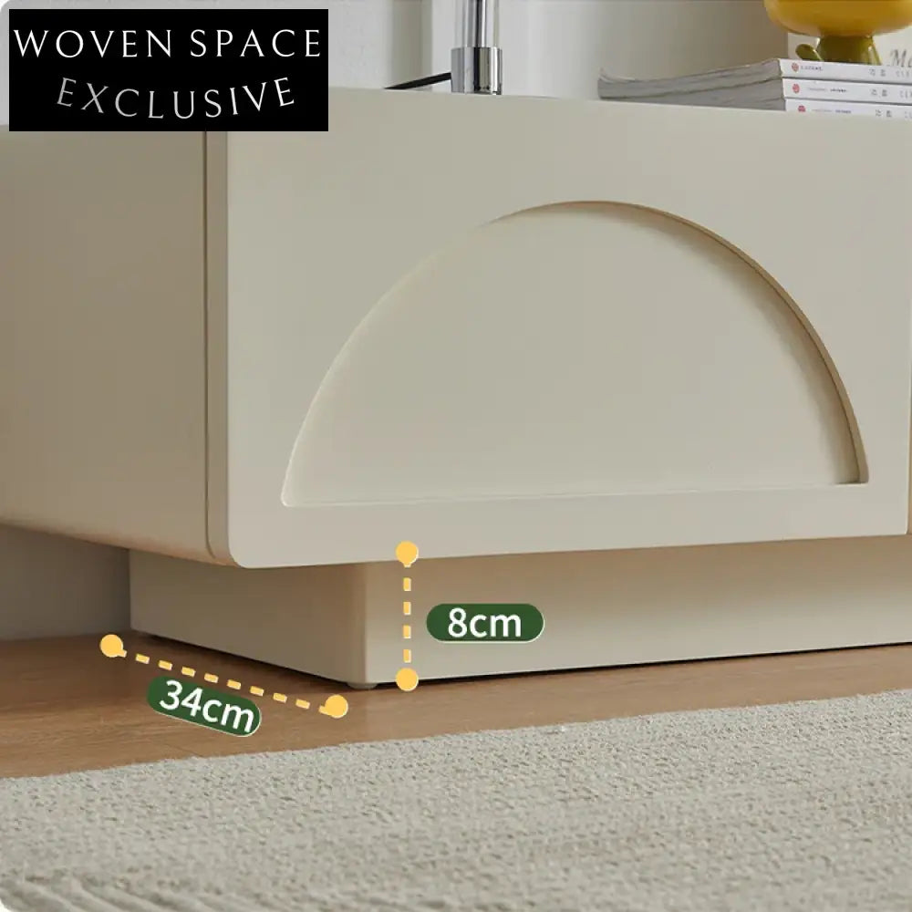 Sleek Modern White Solid Wood 4-Drawer Living Room Entertainment TV Cabinet