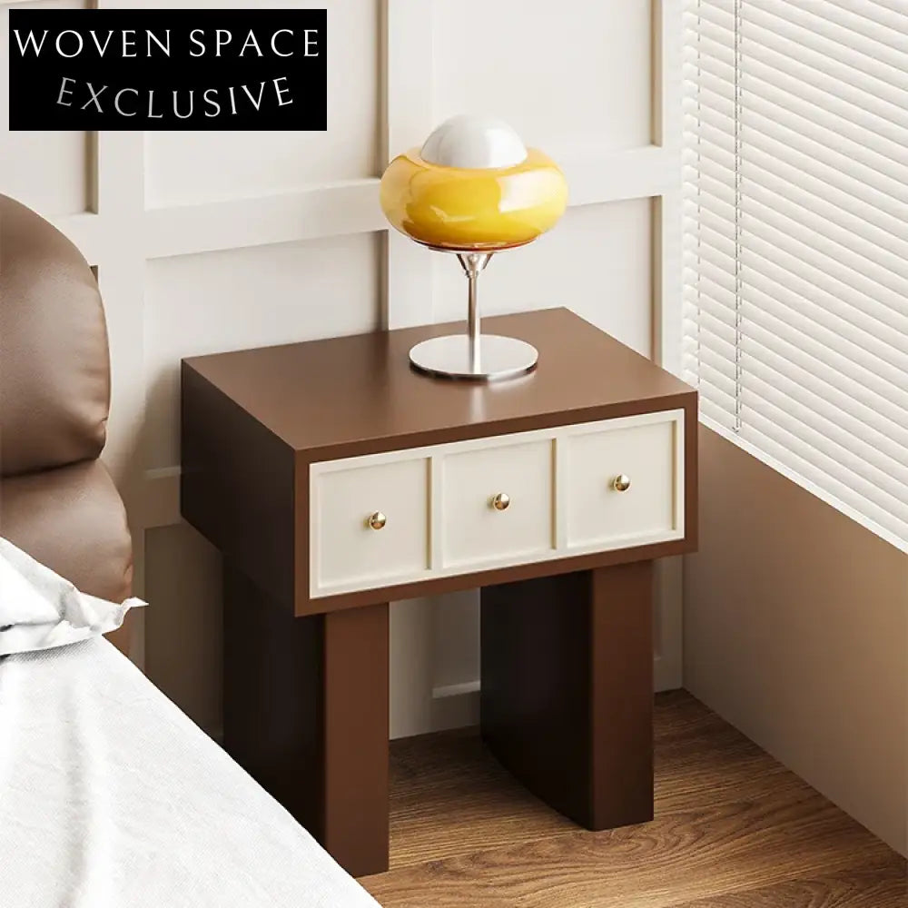 Sleek Modern Wooden Bedroom Nightstand with Storage Drawer Side Table