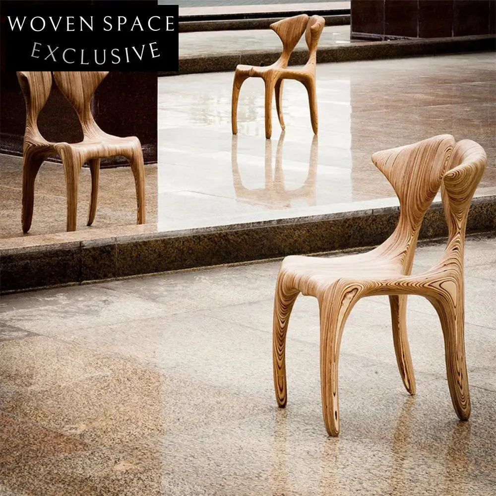 Sleek Modern Wooden Dining Chair, Hollow Back Design, Sturdy Restaurant Hotel Seating