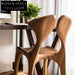 Sleek Modern Wooden Dining Chair, Hollow Back Design, Sturdy Restaurant Hotel Seating
