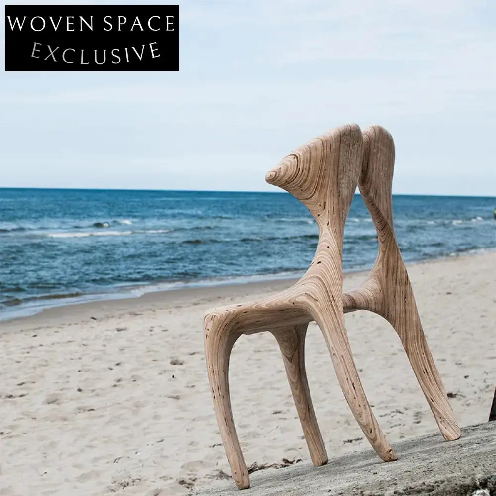 Sleek Modern Wooden Dining Chair, Hollow Back Design, Sturdy Restaurant Hotel Seating