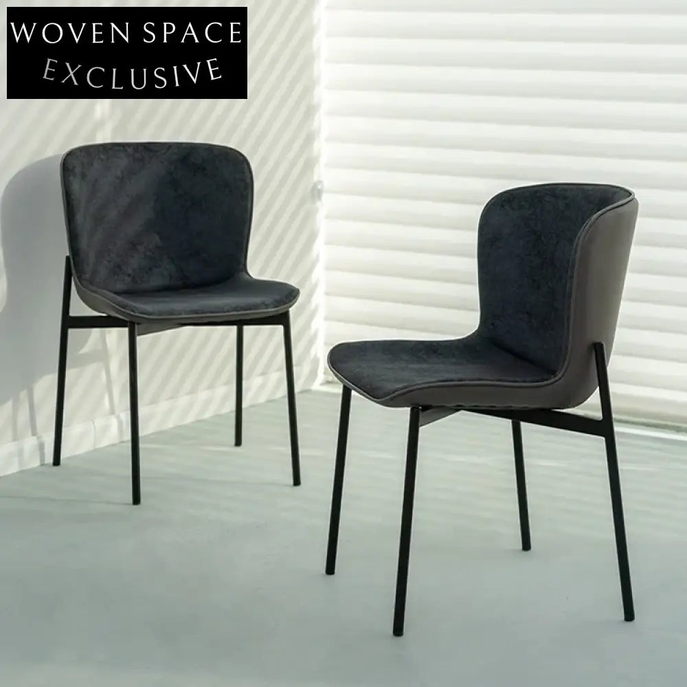 Sleek Nordic Modern Faux Leather Upholstered Dining Chair with Metal Legs
