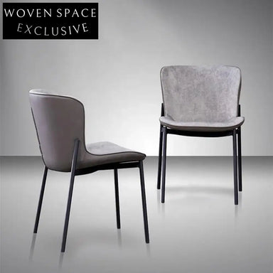 Sleek Nordic Modern Faux Leather Upholstered Dining Chair with Metal Legs