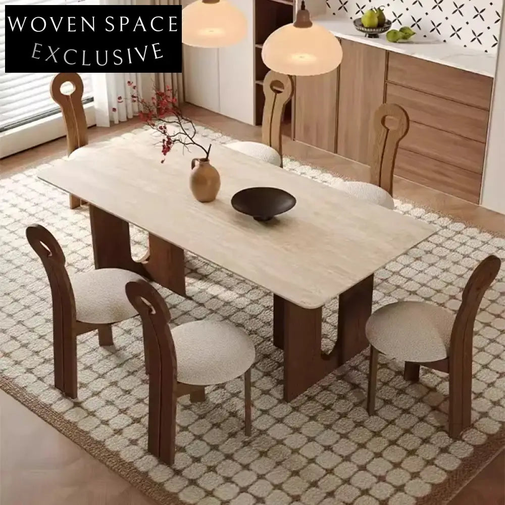 Sleek Nordic Modern Minimalist Veneer Top Ash Wood Dining Table