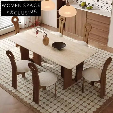 Sleek Nordic Modern Minimalist Veneer Top Ash Wood Dining Table
