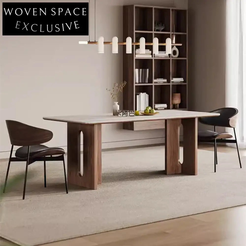 Sleek Nordic Modern Minimalist Veneer Top Ash Wood Dining Table