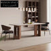 Sleek Nordic Modern Minimalist Veneer Top Ash Wood Dining Table