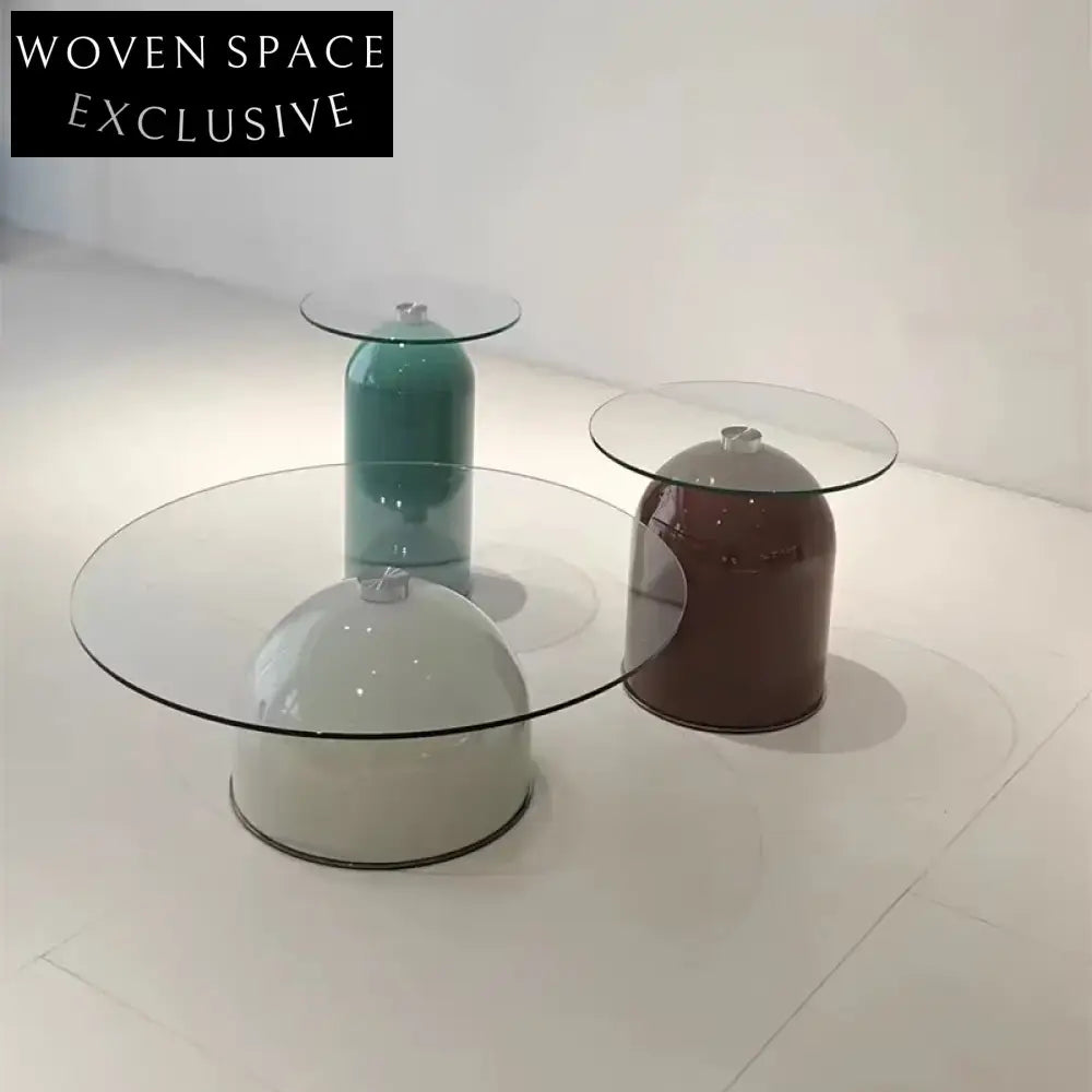 Sleek Nordic Tempered Glass Coffee Table with Stainless Steel Base for Modern Homes