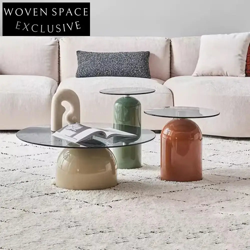 Sleek Nordic Tempered Glass Coffee Table with Stainless Steel Base for Modern Homes